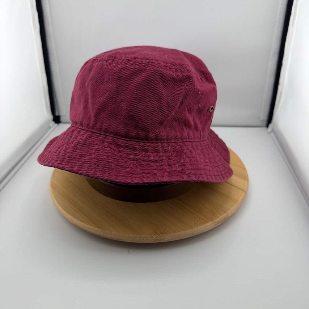 Ethos Burgundy Bucket Hat 100% Cotton Maroon Sun Fisherman Cap One Size OSFA